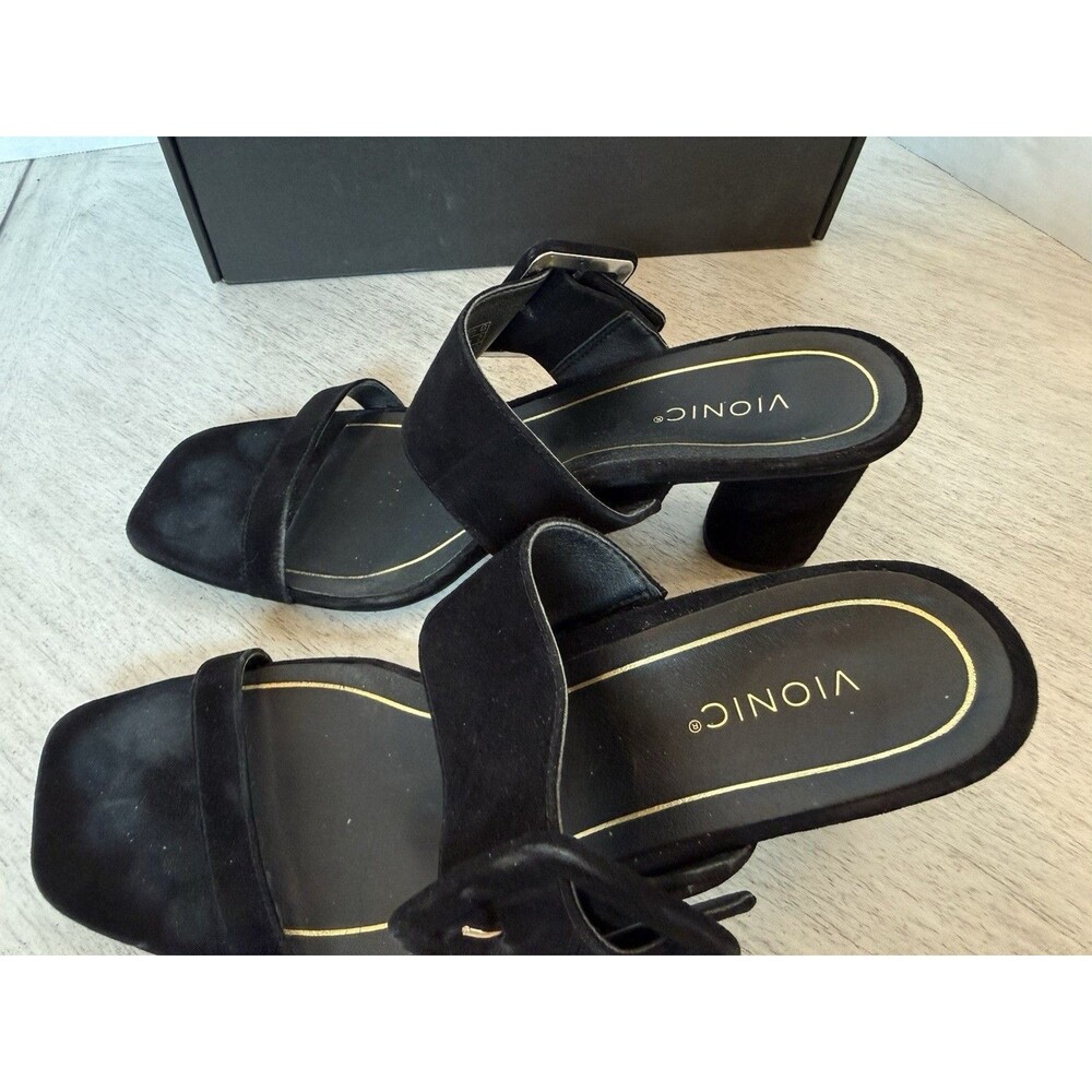 Vionic Brookell Slide Sandals Black Suede Comfort Arch Support Women's 9.5 M - Picture 5 of 8